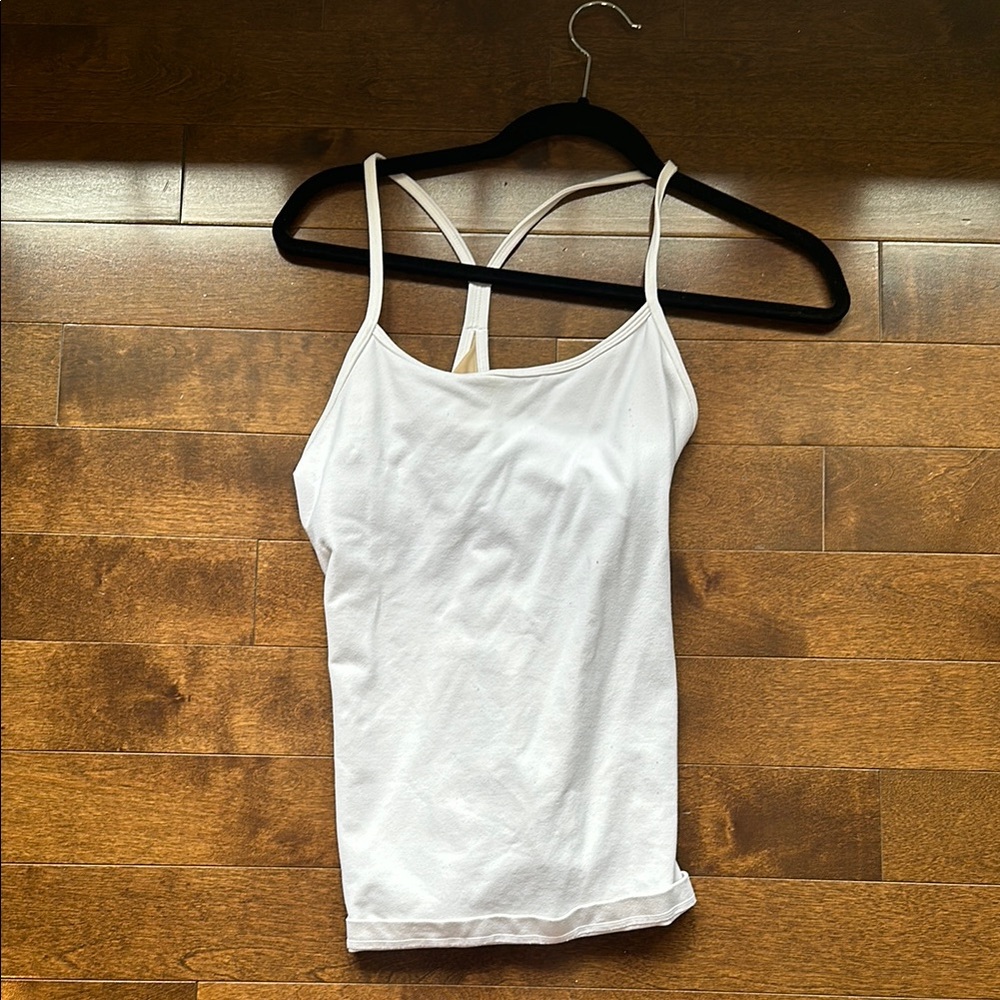 Lululemon Athletica White Fitted Backless Camisole